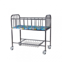 Stainless Steel Baby Bed Trolley With Mattress