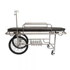 Stainless Steel Patient Stretcher With 2 big Wheels