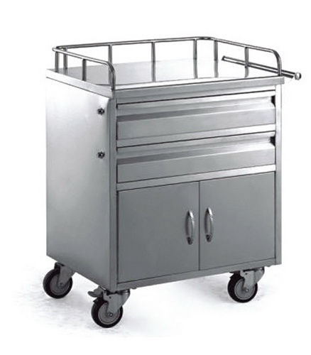 Stainless Steel Medicine Trolley(60 Grids)-0
