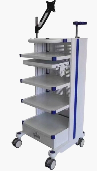 Operating Room Instrument Cart with Monitor Stand and Drawer-0