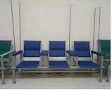 Chaise d'attente 3 places avec support IV.,color blue