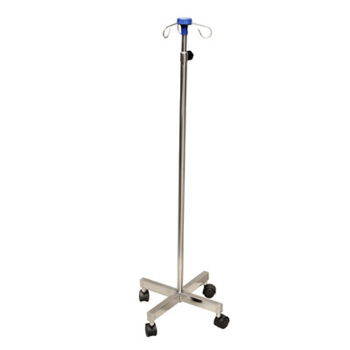 Stainless Steel I.V Stand 3 hooks 4 wheels-0