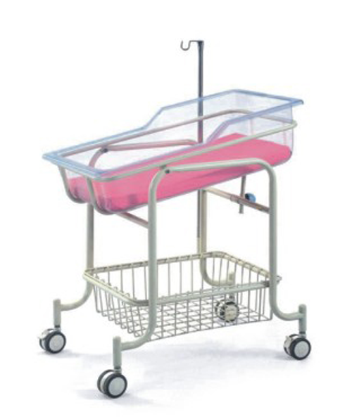 Stainless steel Baby Trolley with mattress and infusion support-0