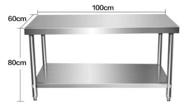 Workbench, L100*W60*H80, 304 stainless steel