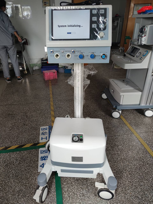 High quality trolly Ventilator with Air Compressor-0