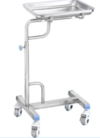 Mayo cart with tray 45*35cm, height adjustable 60-120cm-0