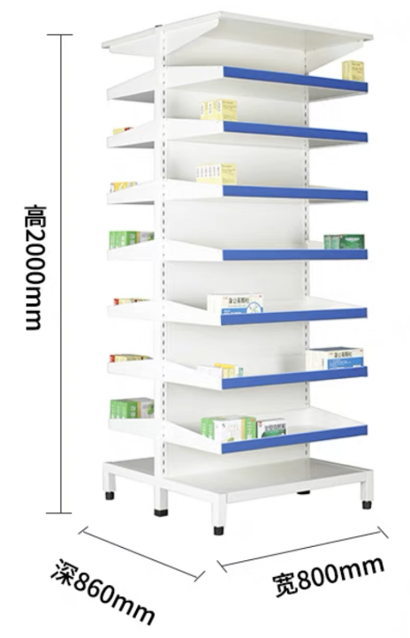 7-layer double-sided medicine shelf without sliders, 80*46*200cm-0