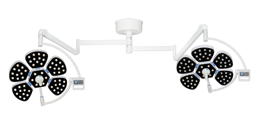 L&aacute;mpara quir&uacute;rgica sin sombras LED de doble p&eacute;talo montada en el techo LED700-700-0