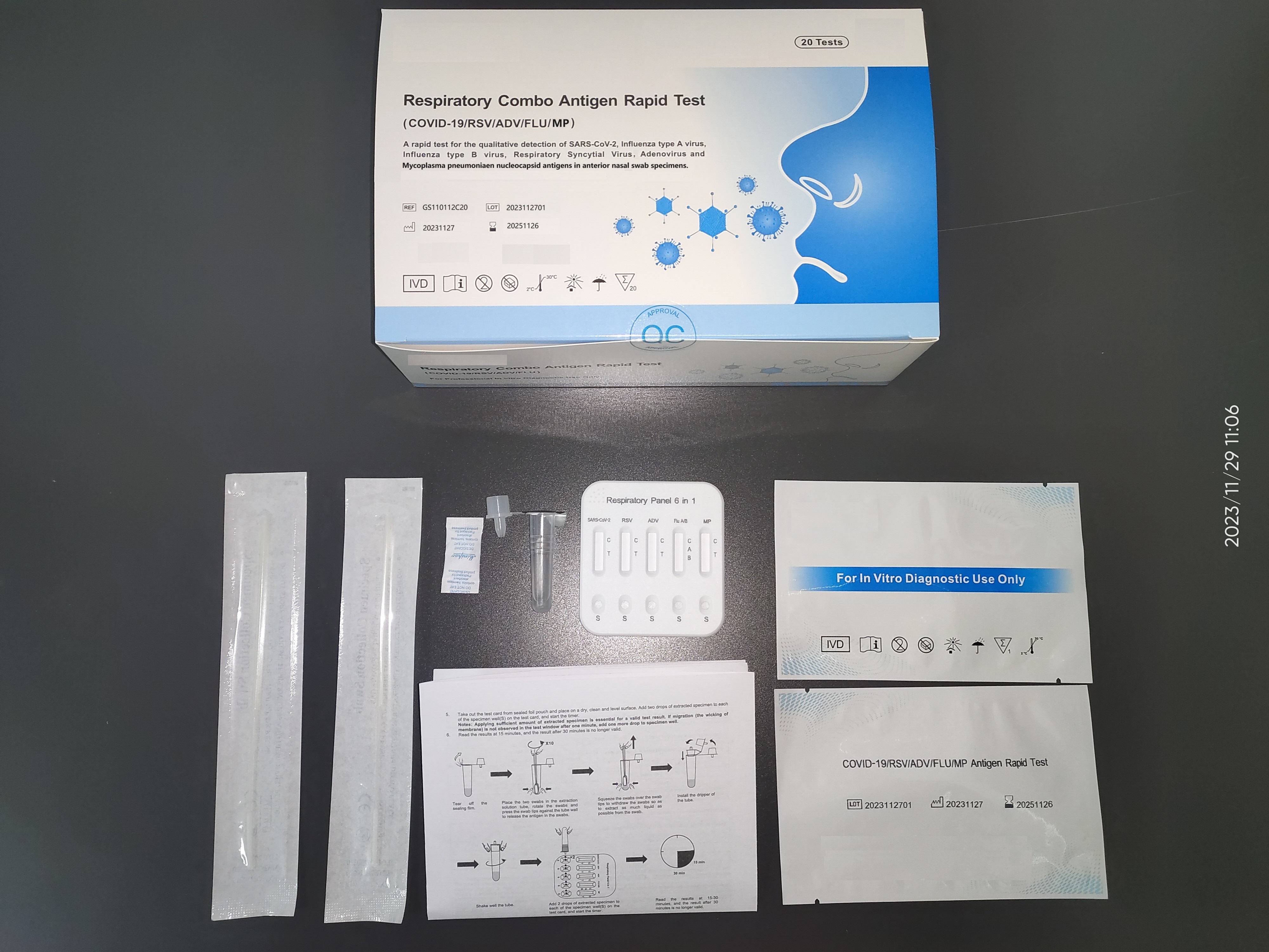 COVID-19/RSV/ADV/FLU/MP Antigen Rapid Test, 10tests/box-0