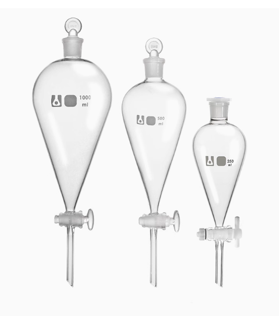 Glass pear-shaped separatory funnel-0