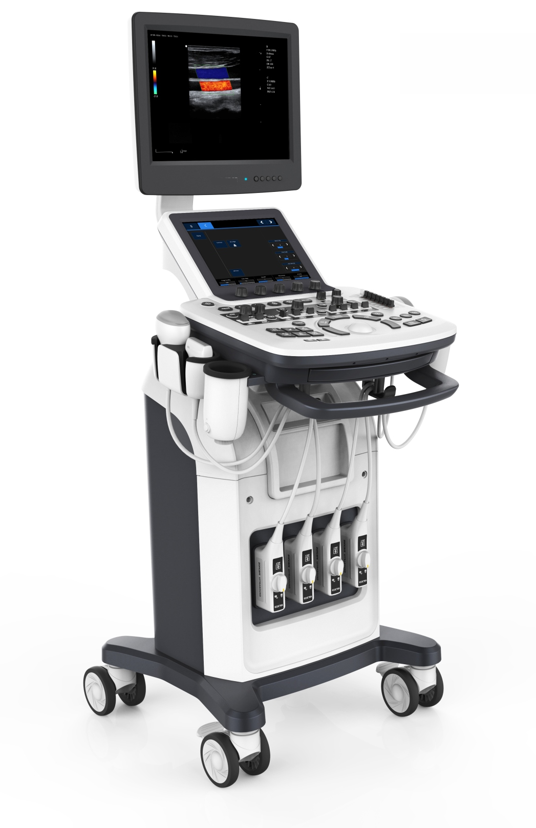 Sistema de ultrasonido Doppler a color totalmente digital con sonda convexa y lineal-0