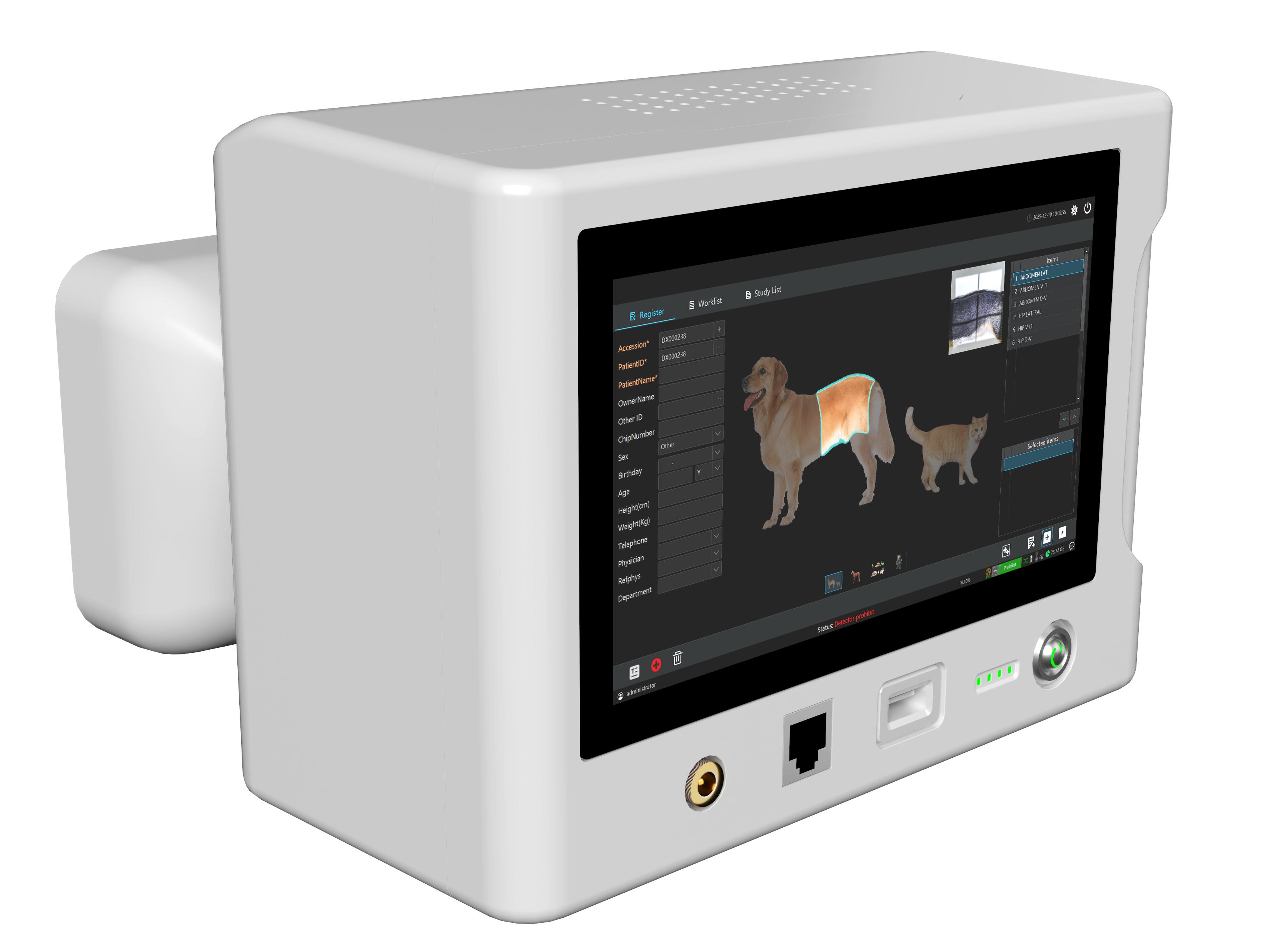 Veterinary Handheld X-ray Machine 40-75kV 2-8mA 560W (110-220V, 7-inch Integrated Display)-0