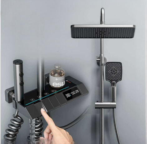 Bathroom Shower Set with Storage Rack