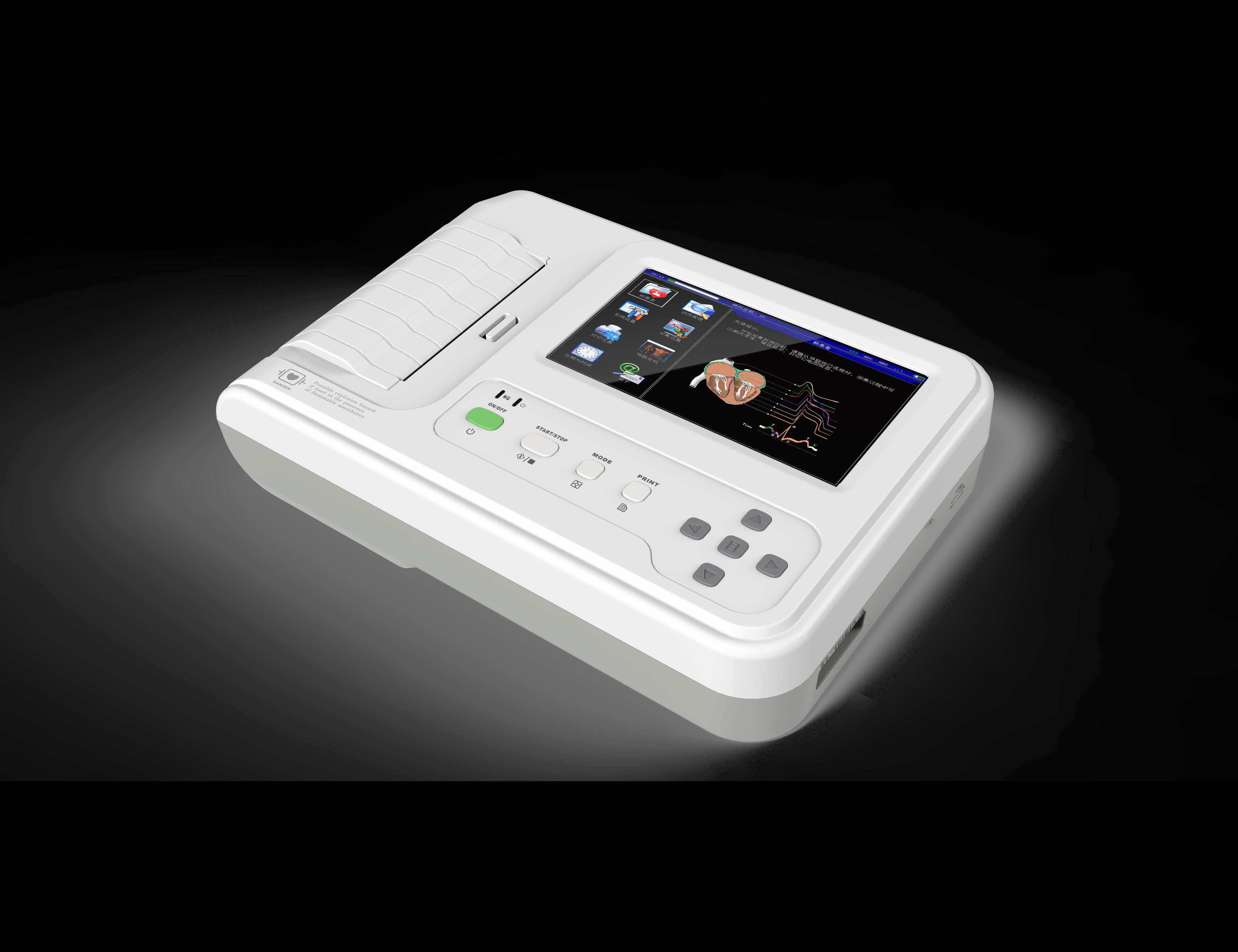 6-channel Electrocardiograph, 7-inch Color Touch Screen, Built-in Printer-1