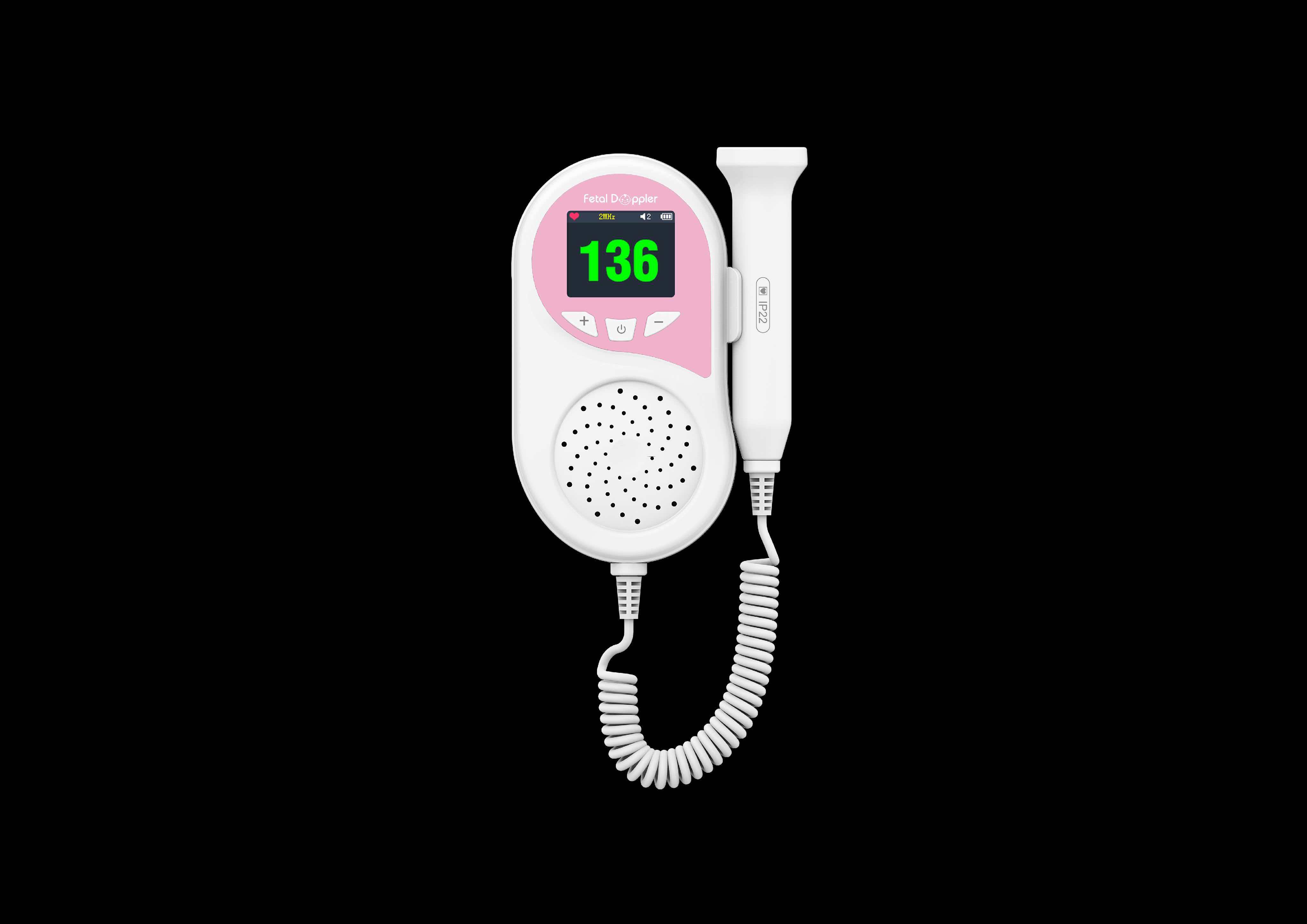 Portable Ultrasonic Doppler Fetal Heart Rate Monitor with Color Screen