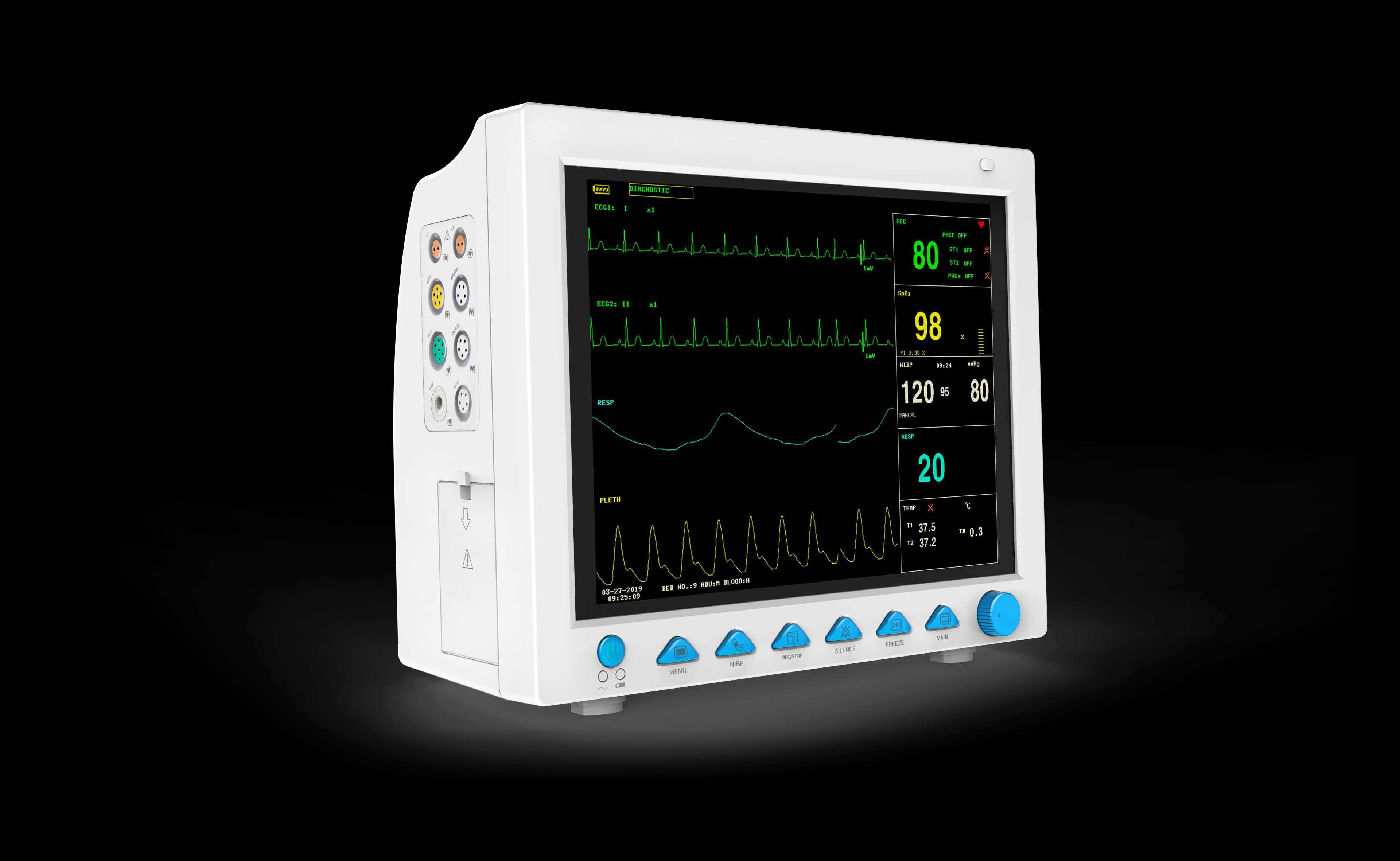 Patient Monitor, 12-inch Color Screen, Printer Optional, Supports IBP and CO₂-1