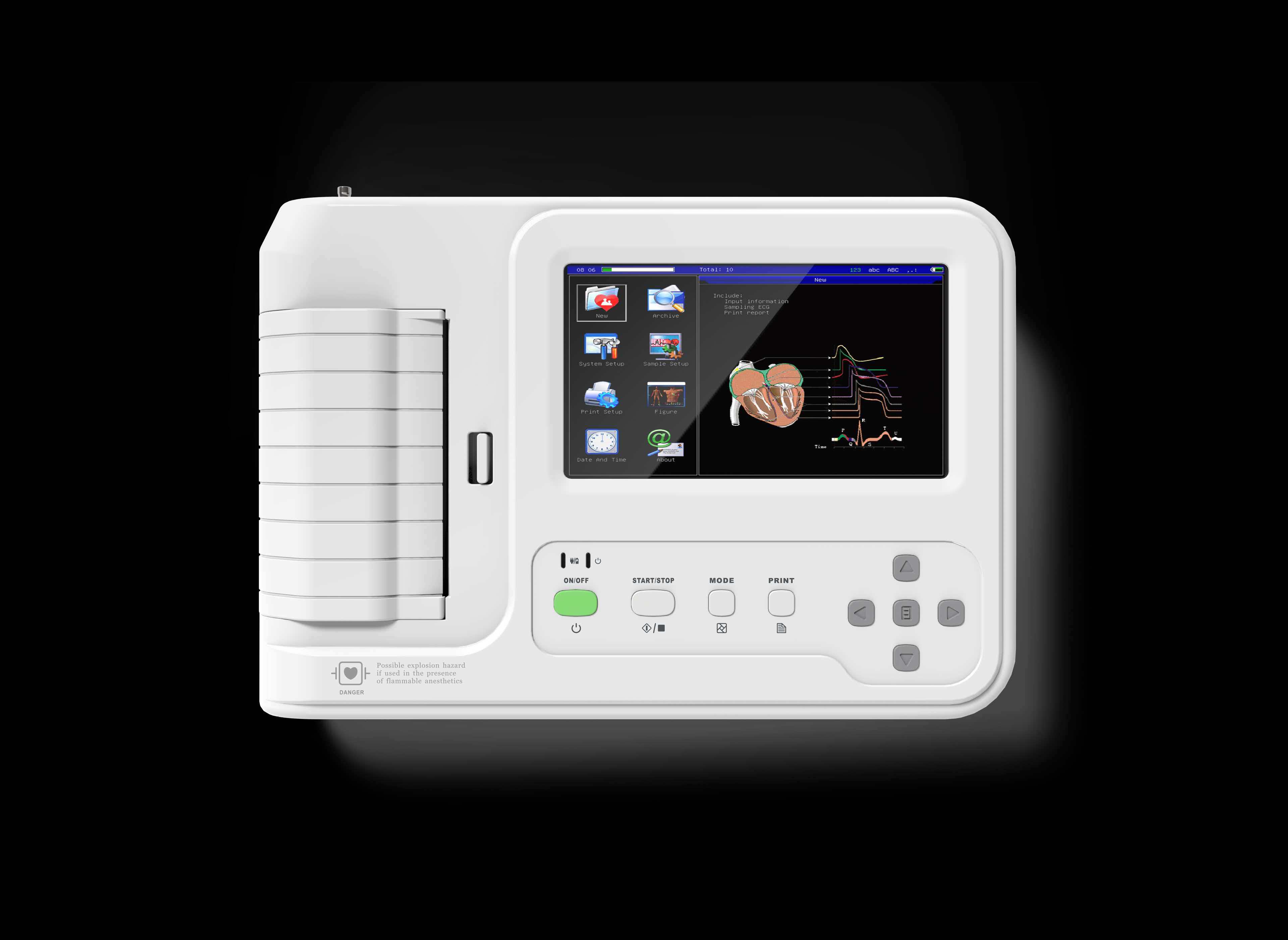 6-channel Electrocardiograph, 7-inch Color Touch Screen, Built-in Printer-0