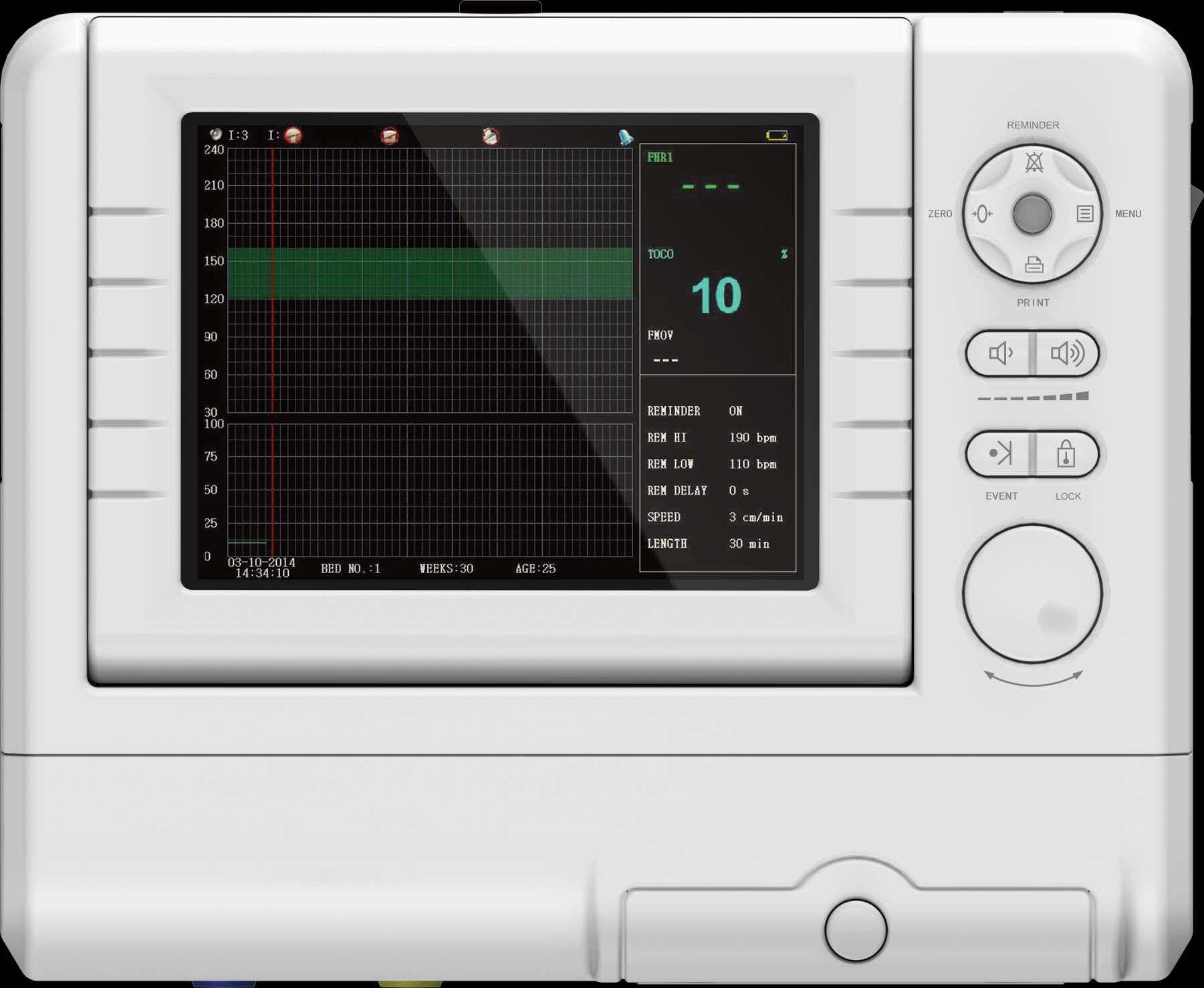 Ultrasonic Doppler Fetal Monitor, Large Color Screen, Twin Probe Optional-0