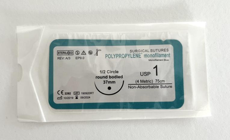Sutura de polipropileno de 75 cm (POLIPROPILENO)-0