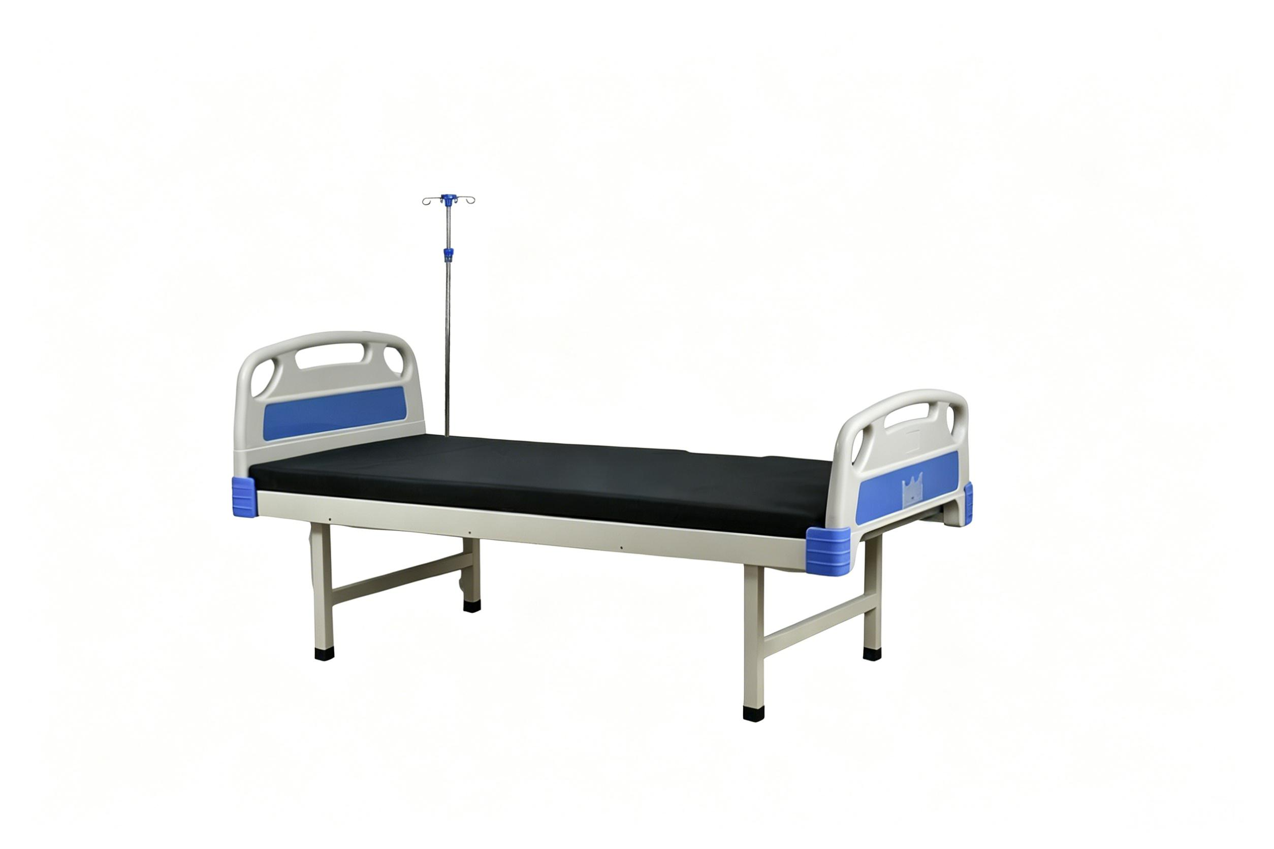 ABS flat bed (ABS bed head and tail + 8cm mattress / density 22D + infusion pole)-1