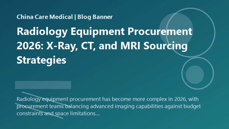 Radiology Equipment Procurement 2026: X-Ray, CT, and MRI Sourcing Strategies