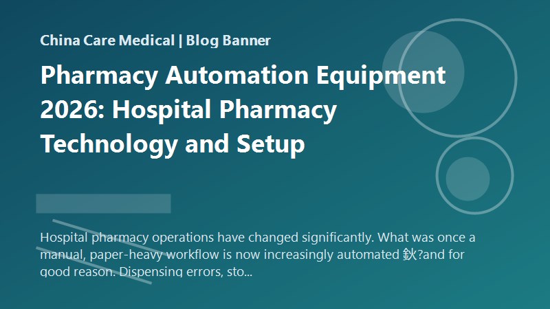 Pharmacy Automation Equipment 2026: Hospital Pharmacy Technology and Setup