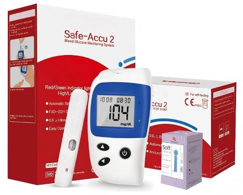 Medidor de glucosa en sangre + tiras de prueba-0