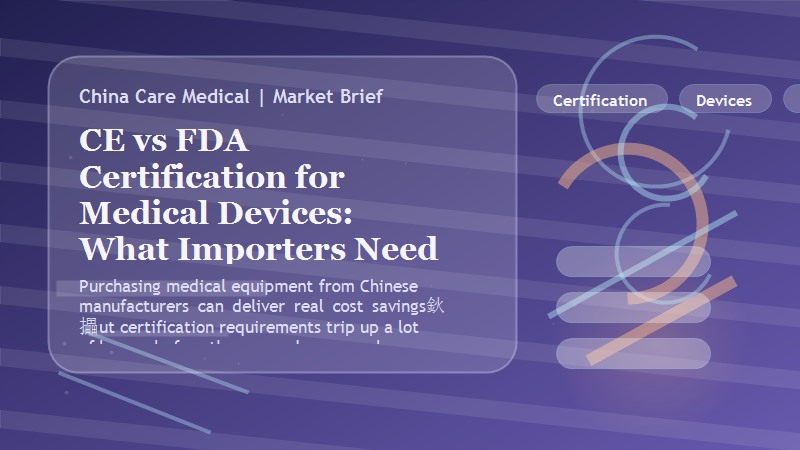 Certification CE ou FDA pour les dispositifs m&eacute;dicaux&nbsp;: ce que les importateurs doivent savoir