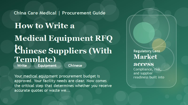 How to Write a Medical Equipment RFQ to Chinese Suppliers (With Template)
