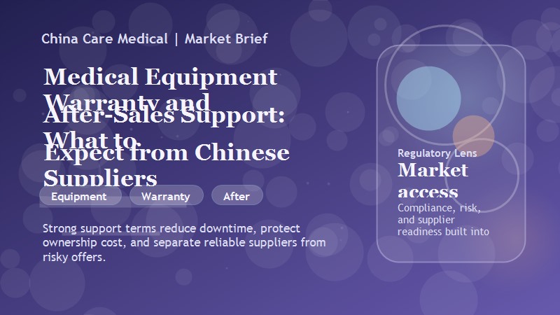 Garantie des &eacute;quipements m&eacute;dicaux et service apr&egrave;s-vente : &agrave; quoi s'attendre de la part des fournisseurs chinois