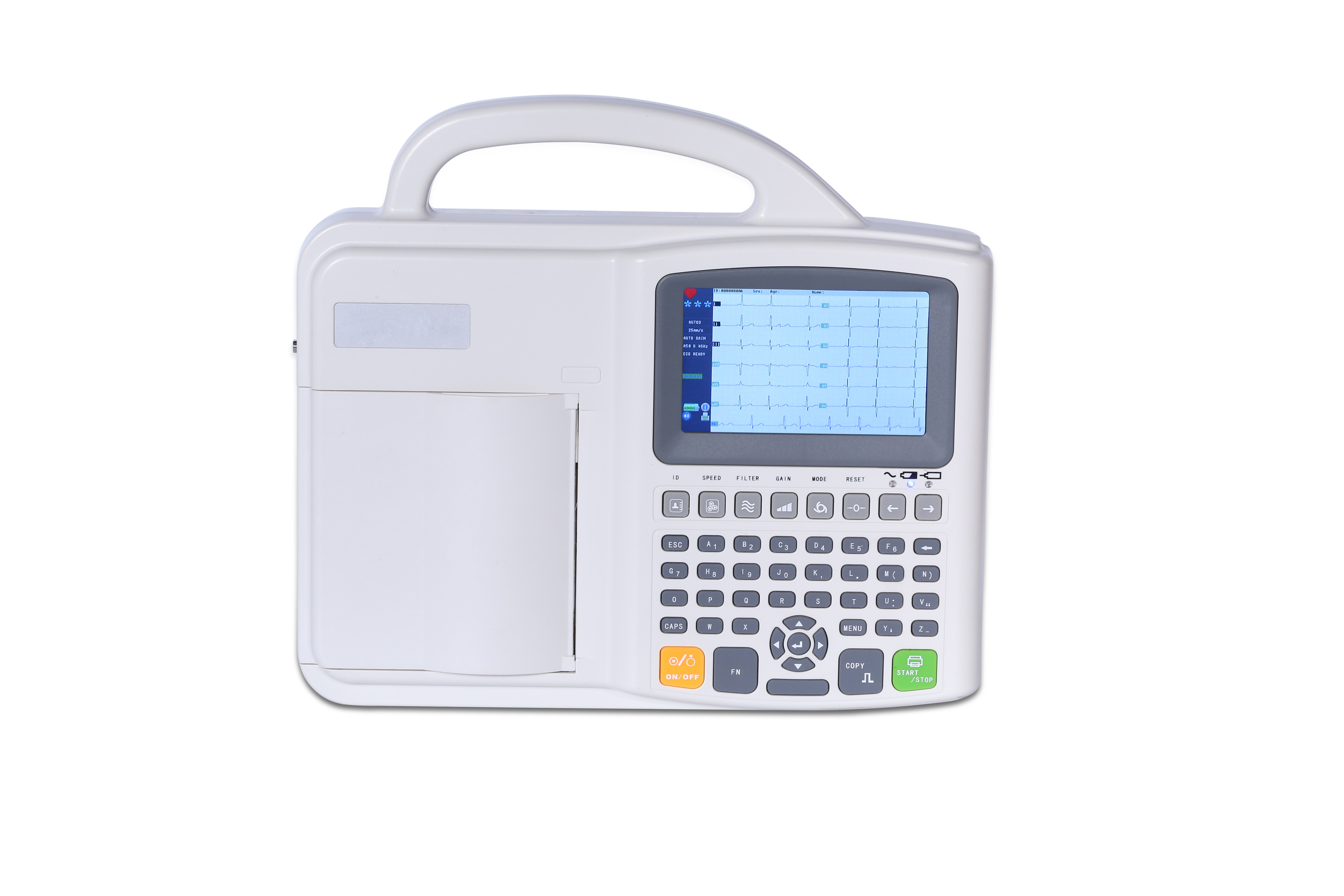 Machine de surveillance ECG/EKG &agrave; &eacute;cran LCD TFT couleur 3 canaux 12 d&eacute;rivations-1