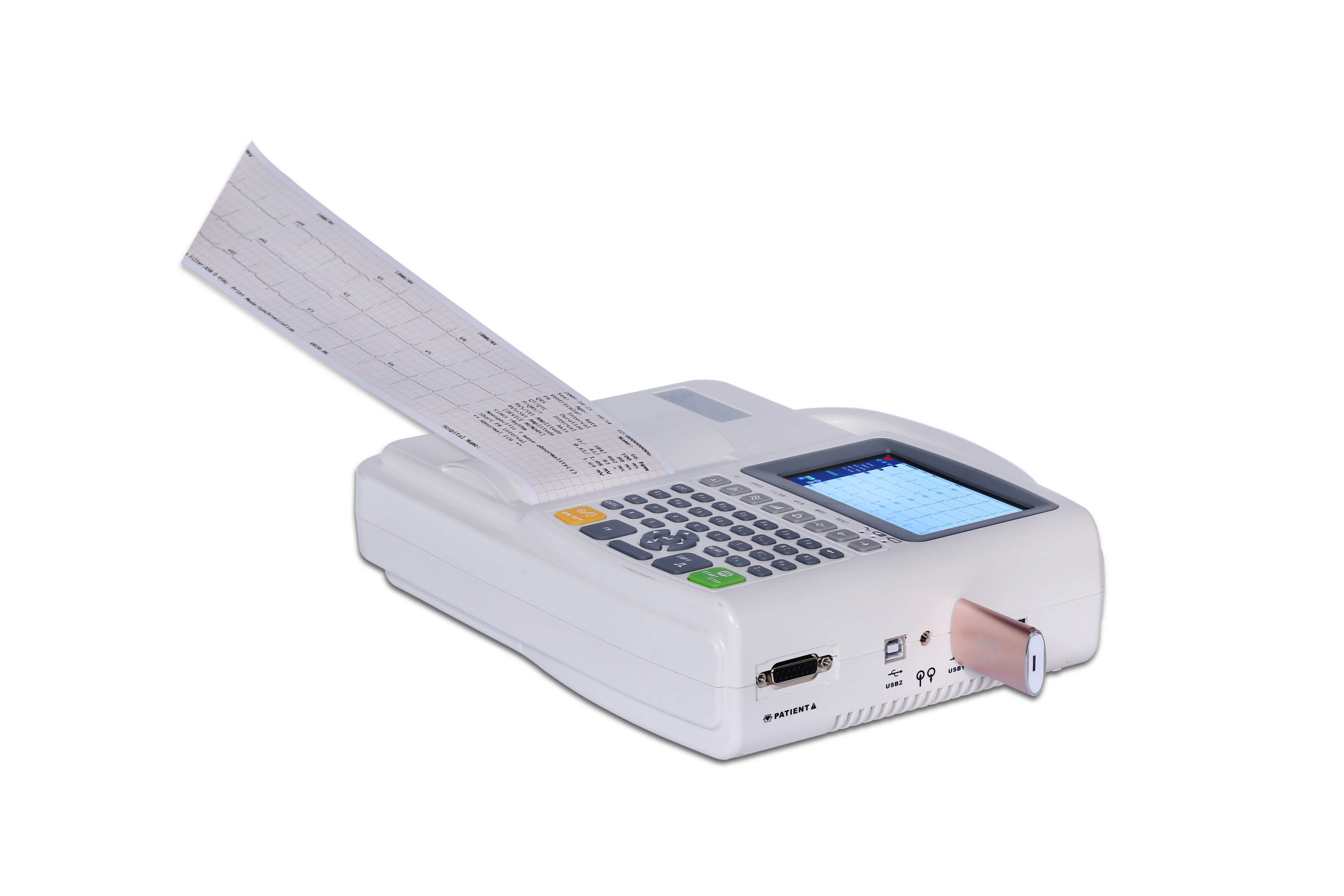 Machine de surveillance ECG/EKG &agrave; &eacute;cran LCD TFT couleur 3 canaux 12 d&eacute;rivations-5