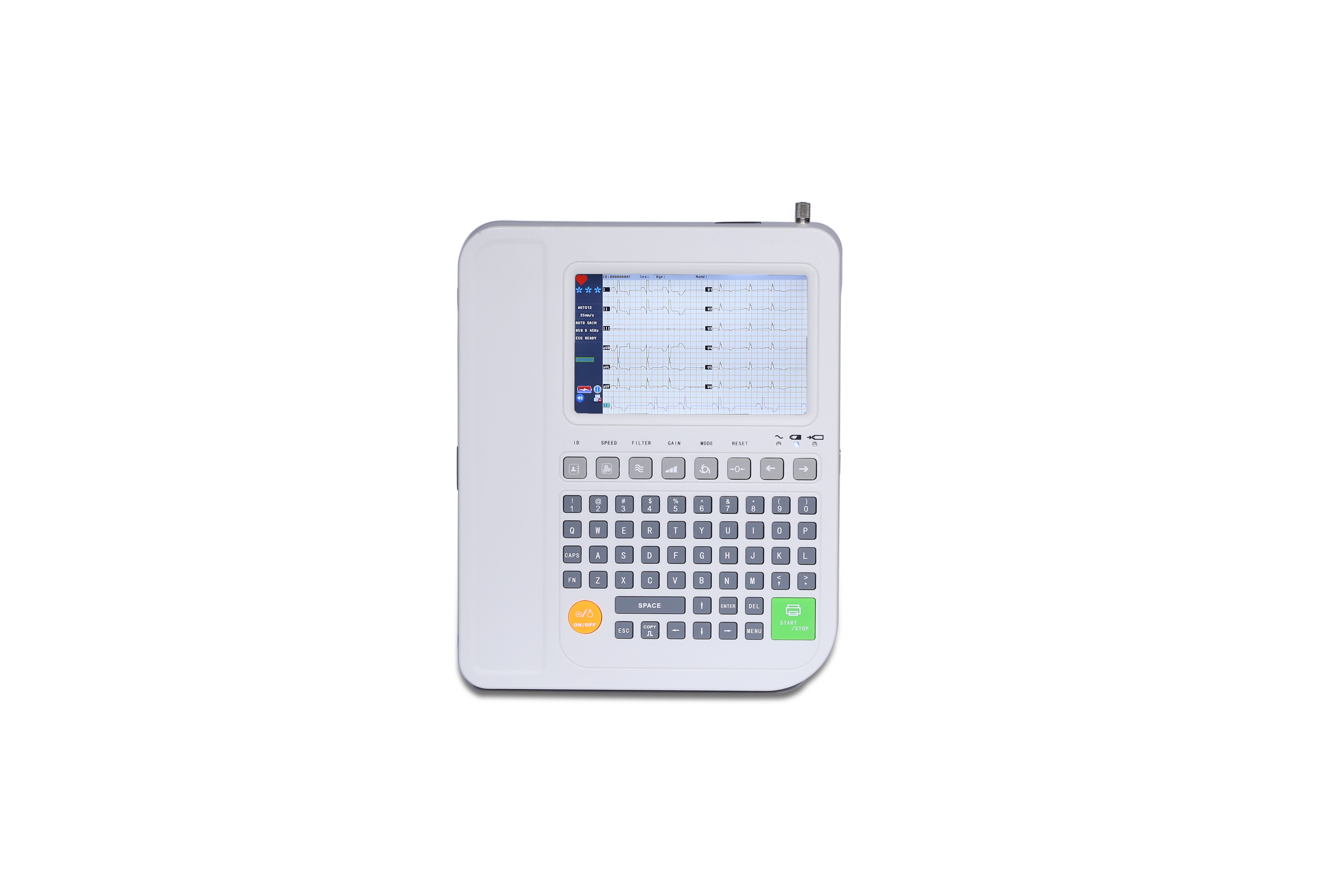 Appareil ECG EKG 12 canaux 12 d&eacute;rivations avec &eacute;cran LCD couleur TFT-3