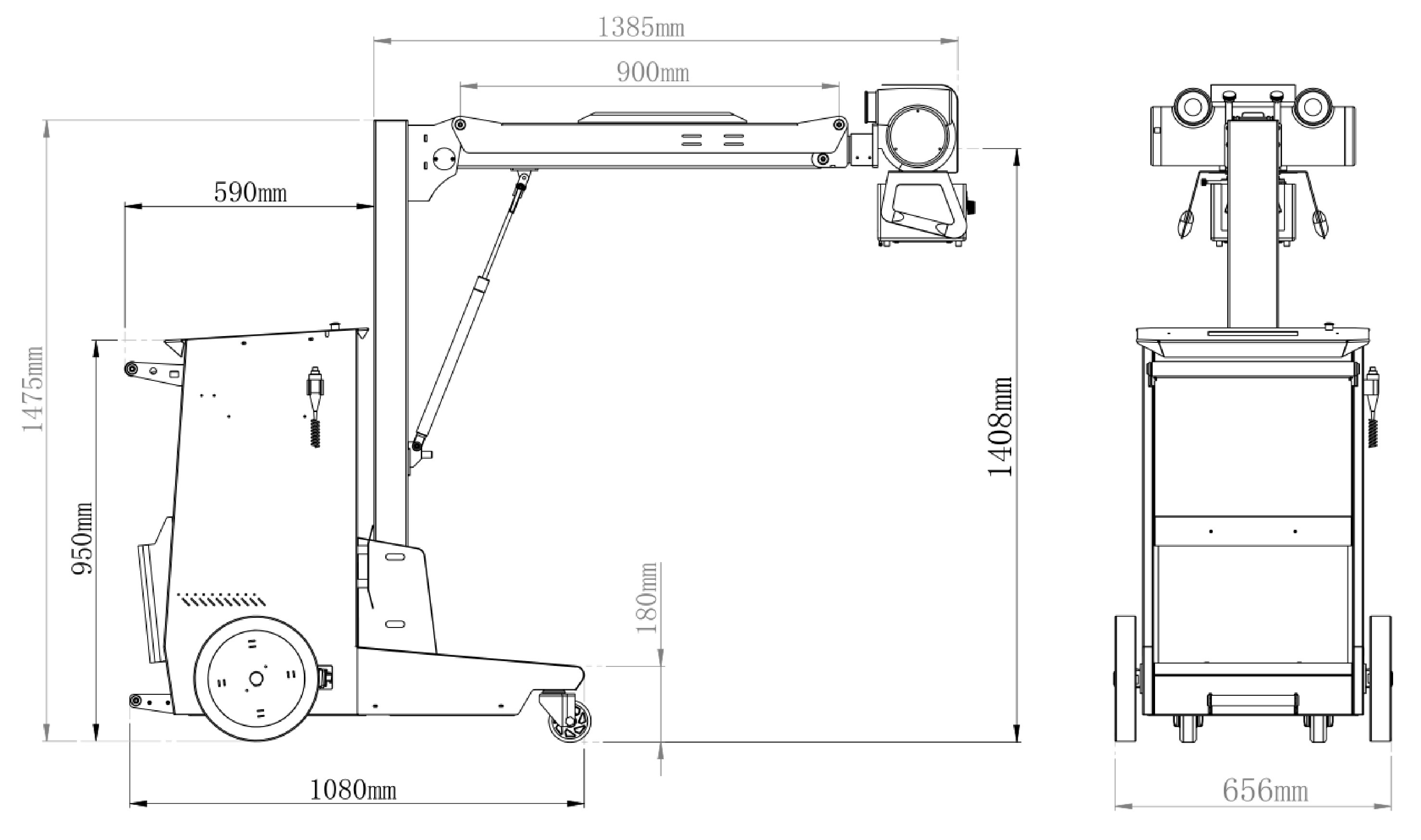 M&aacute;quina de rayos X m&oacute;vil de 220V, 20kW y 320mA-3