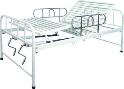 Stainless Steel and Steel Dual-Crank Nursing Bed-2