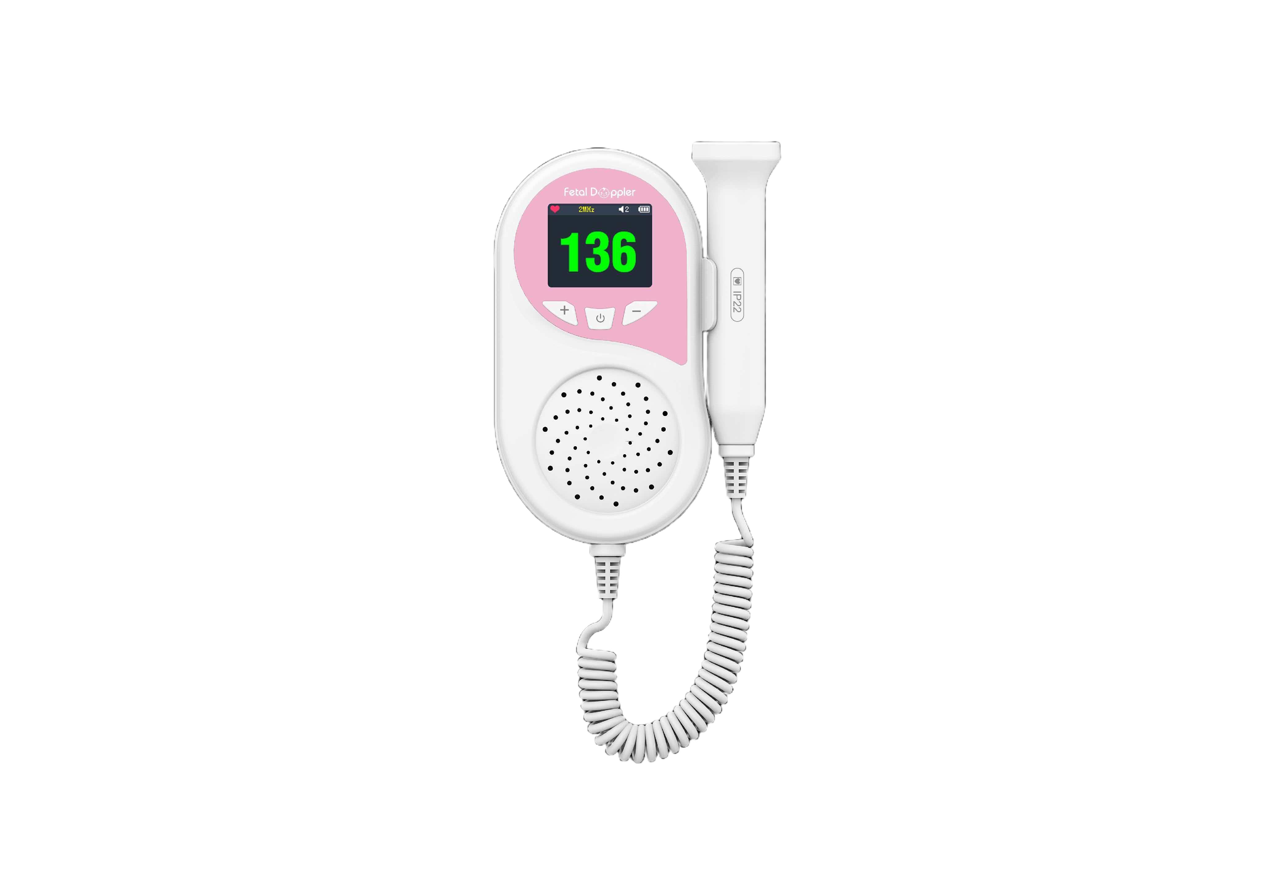 Portable Ultrasonic Doppler Fetal Heart Rate Monitor with Color Screen