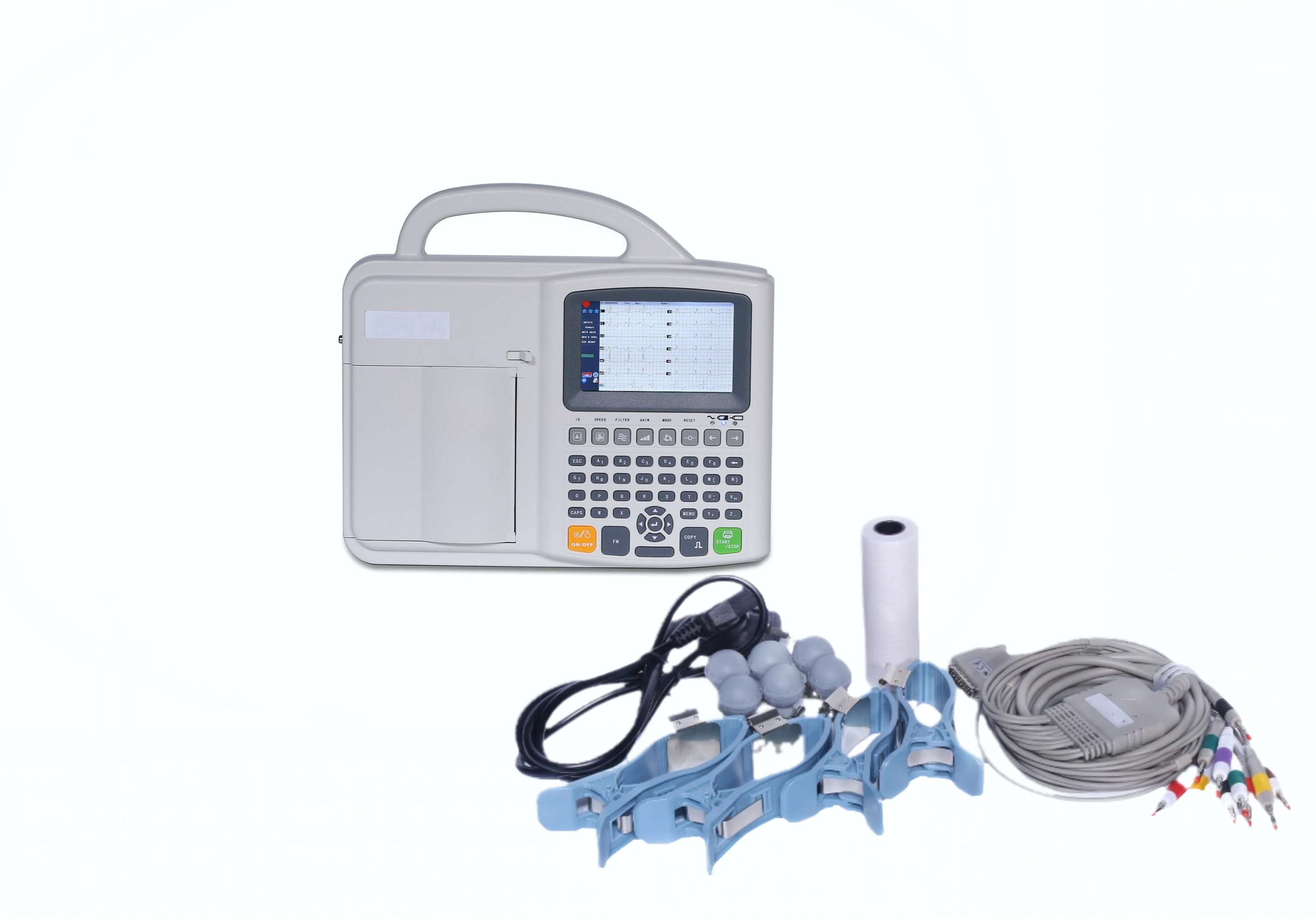 6 channels 12 leads color TFT LCD Screen ECG EKG monitor Machine