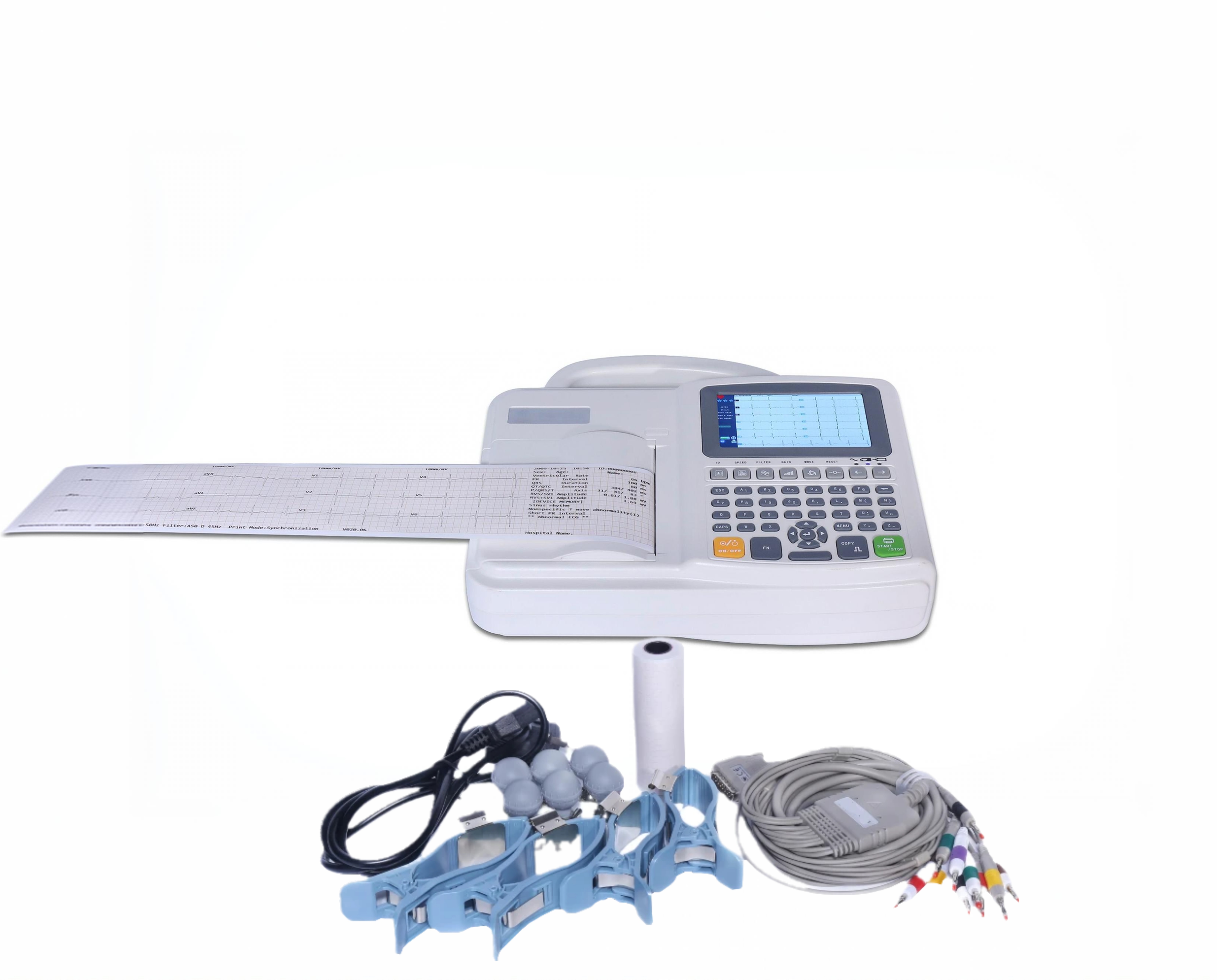 3 channels 12 leads color TFT LCD Screen ECG EKG Monitor Machine