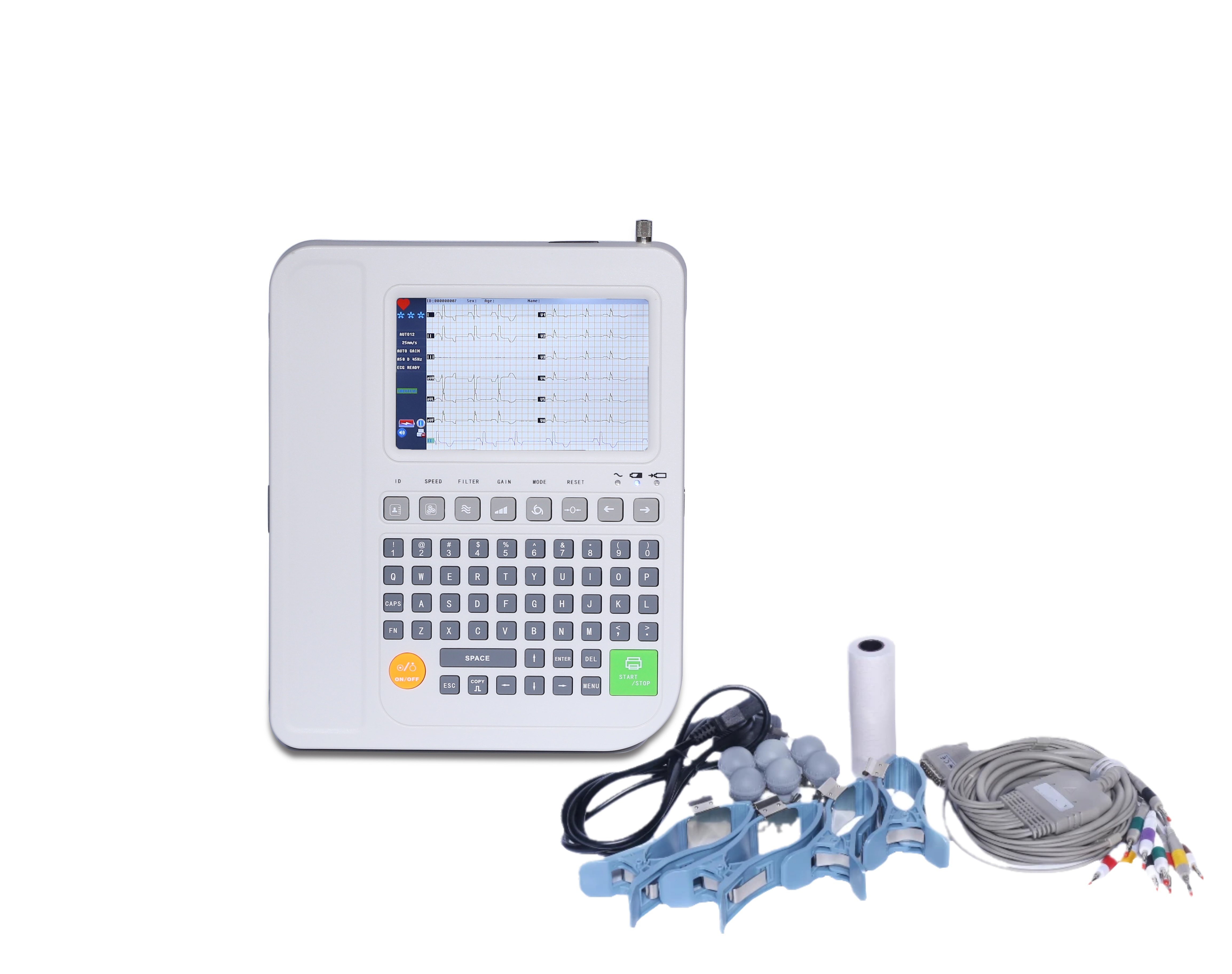 12 channels 12 leads color TFT LCD Screen ECG EKG machine