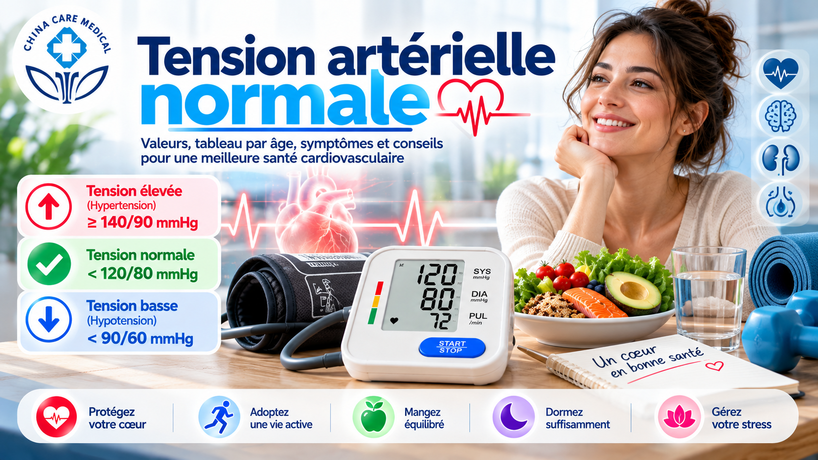 Tension art&eacute;rielle normale : quelles sont les valeurs selon l&rsquo;&acirc;ge ?