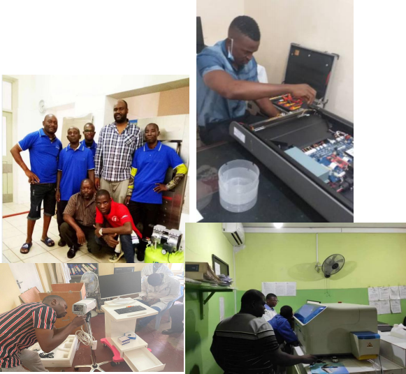 China Care Medical local engineers and workshop repair scenes