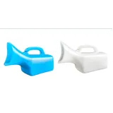1000ml Blue and White Plastic Urinal with Lid for Women