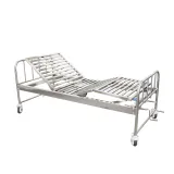 Stainless Steel Manual Nursing Bed with Dual-Crank Adjustment (Includes Mosquito Net Frame)