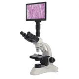 Microscopio trinocular con pantalla, bater&iacute;a