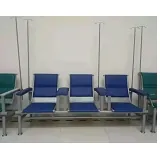 Chaise d'attente 3 plazas con soporte IV., color azul