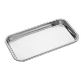 Plato cuadrado de acero inoxidable, 21,5*10,5 cm.