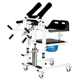 Silla de ruedas hidr&aacute;ulica manual, con bandeja, doble coj&iacute;n de asiento.