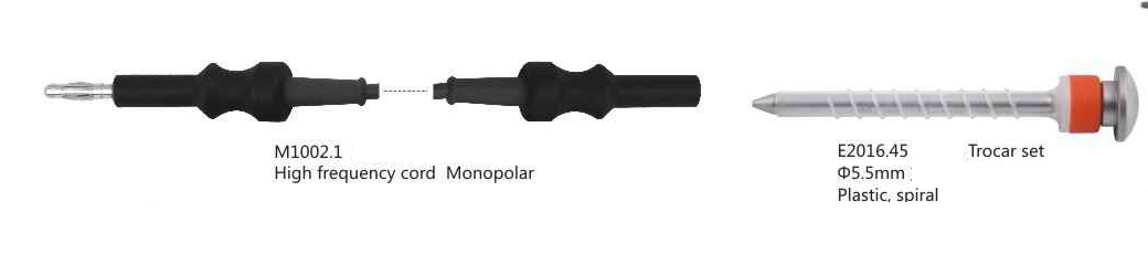 Single Port Umbilical Laparoscopy instruments  High Frequency cord Monopolar Trocar set